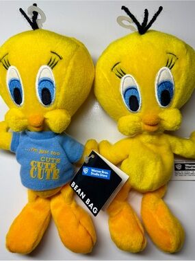 VTG 1998 Warner Bros Studio Store Tweety Bird Bean Bag Plush Lot NWT Looney Tune